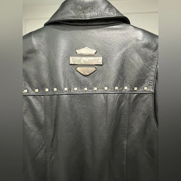 Vintage Harley Davidson Black Leather Studded  Motorcycle Riding Jacket XS 90s - Picture 7 of 11
